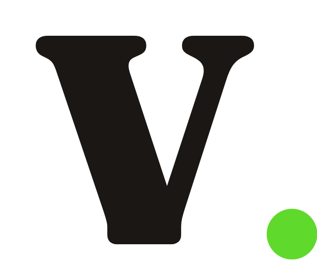 Símbolo V em tinta com ponto volt